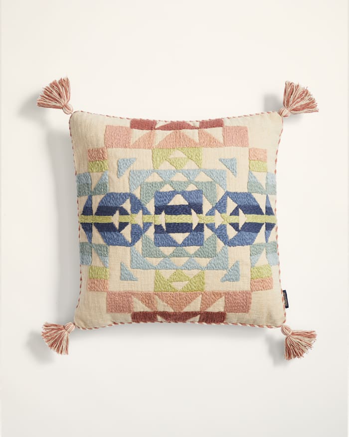 OPAL SPRINGS EMBROIDERED SQUARE PILLOW
